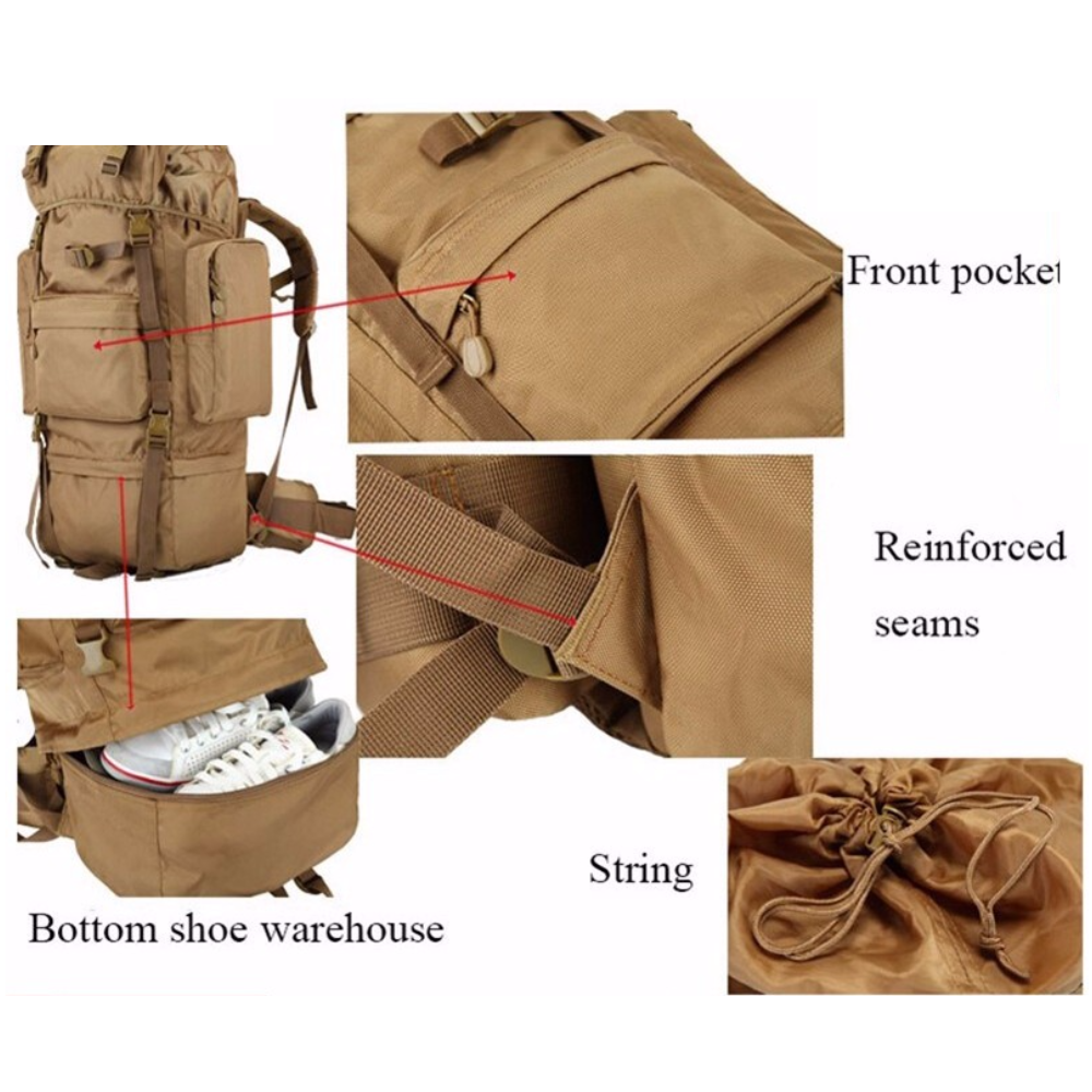 Military/Outdoor Multi-Function 70L Backpack